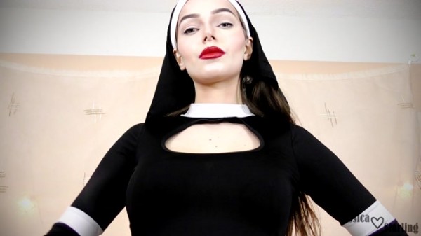 Jessica Starling - Easter Blasphemy Nun Spanking and Crucifix Pegging POV
