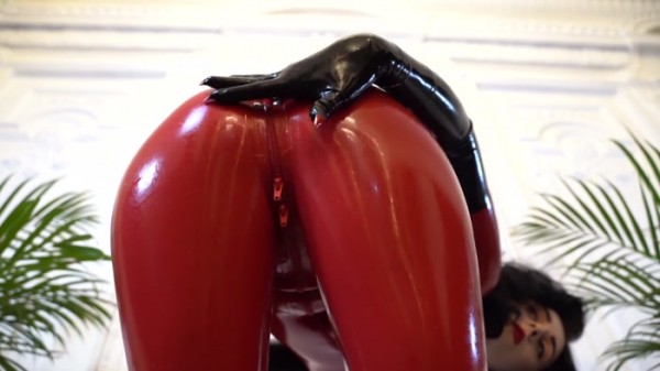 Miss Ellie Mouse - ASMR red latex catsuit teasing