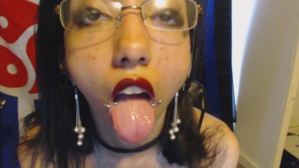 Miss Alice the Goth - Spit Saliva Drooling Fetish Red Lipstick