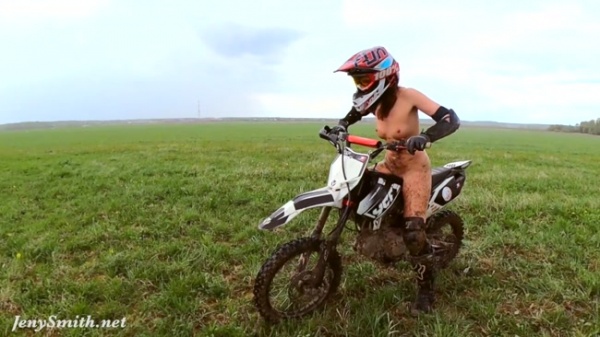 Jeny Smith - A Naked Girl On a Dirt Bike