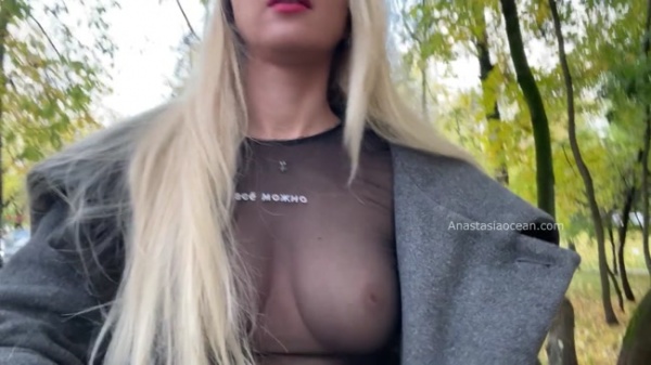 Anastasia Ocean - A Girl Shows Her Breasts While Walking Around City