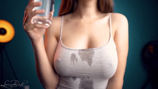 Lorena Brink - Boobs in Gray Shirt Water Teasing