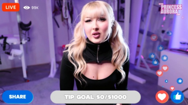 Princess Aurora - Livestream inhale game - Hu-cow transformation