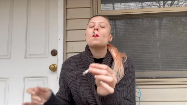 NovaSin - Red Lipstick Smoking Brushing Hair