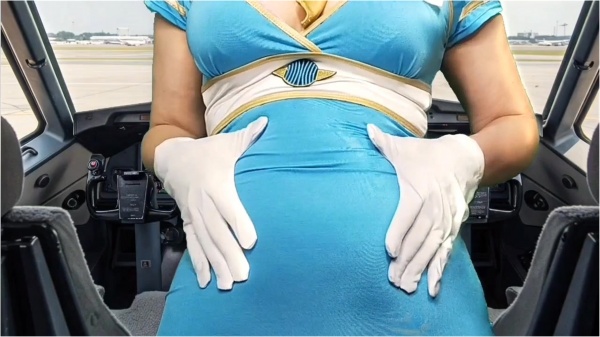 JuliaCrown - Captain feeding Flight Attendant Im going to BURST from over