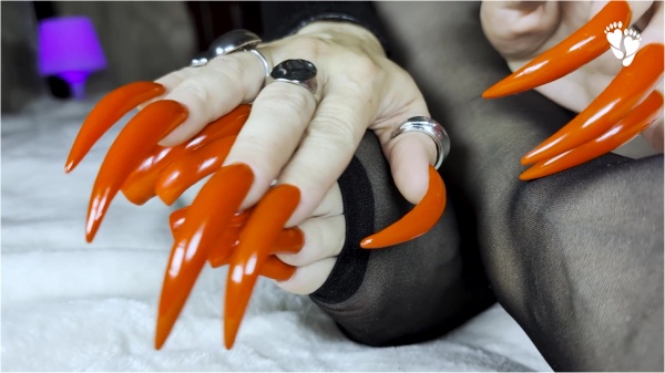 Lora Long Nails - Red Square And Stiletto Nails