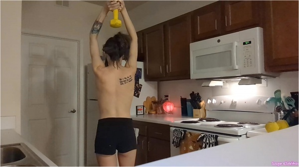Sage Eldritch - Topless Weight Lifting in the Kitchen